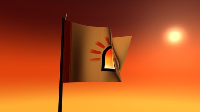 The desktop wallpaper of Flag in the Wind